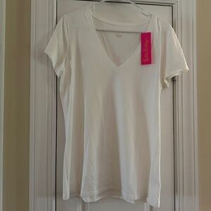 NWT Lilly Pulitzer Michele Top Resort White Size L